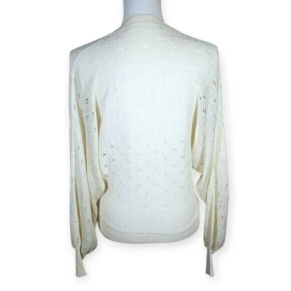 CREAM DOLMAN SLEEVE SWEATER SZ S EUC. - Picture 3 of 3